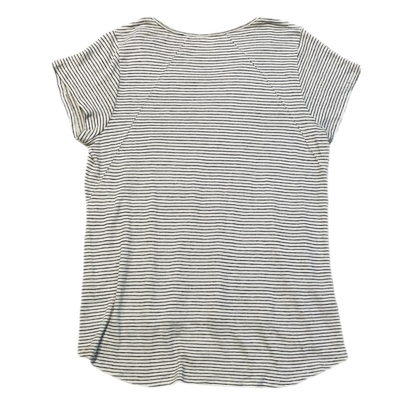 Garnet Hill NWT 100% Organic Linen Scoop Neck Striped T Shirt Quiet Luxury XL - Picture 5 of 8
